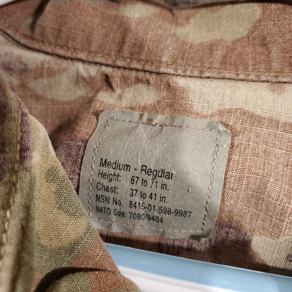 US ARMY Jacket Adult Medium Green Beige Camouflage‎ FR Combat Uniform Coat - Picture 2 of 12